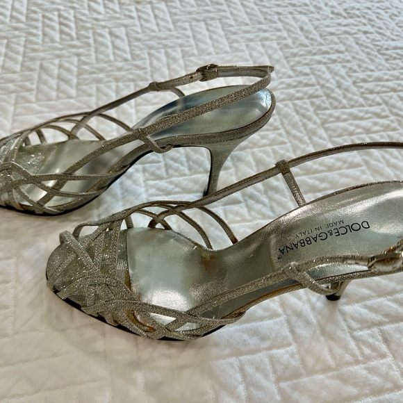 Dolce & Gabbana - silver sling-backs - size 9 - Picture 3 of 7